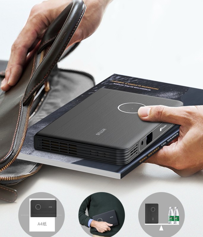 Portable projector in backpack